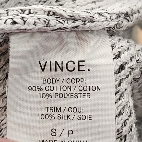 Vince Spacedye Cotton Blend Silk Trim Raglan Sleeve Sweater - Picture 7 of 7